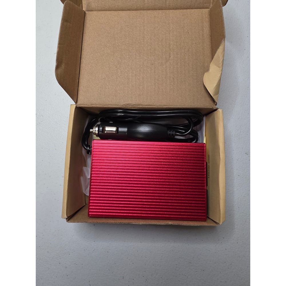BESTEK 300W Power Inverter DC 12V to 110V AC Car Adapter Red MRI3011BU